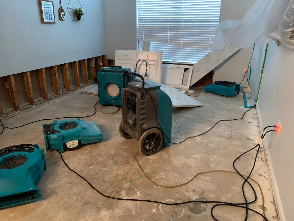 Dehumidifier in flood-cut room for Water Extraction & Removal in Bethel Park